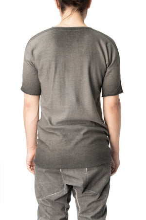 Reversible knit cotton t-shirt, Plomb