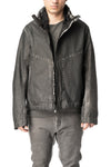Membrane leather down bomber jacket, Plomb