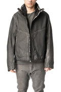 Membrane leather down bomber jacket, Plomb
