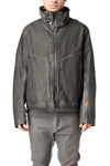 Membrane leather down bomber jacket, Plomb