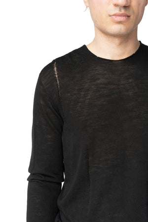 Light wool ladder stitch sweater