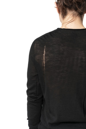 Light wool ladder stitch sweater