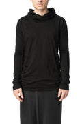 Hooded cotton jersey top, Black