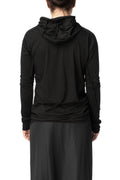 Hooded cotton jersey top, Black
