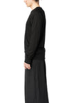 Seamed neck cotton jersey top, Black