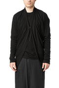 Drape front cotton jersey cardigan