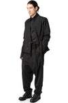 Belted wool barathea wrap jacket