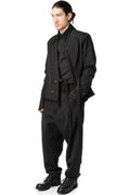 Belted wool barathea wrap jacket
