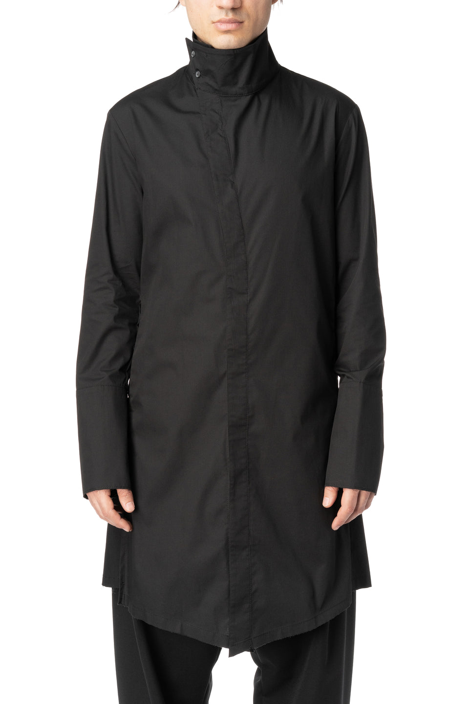 High collar longline shirt
