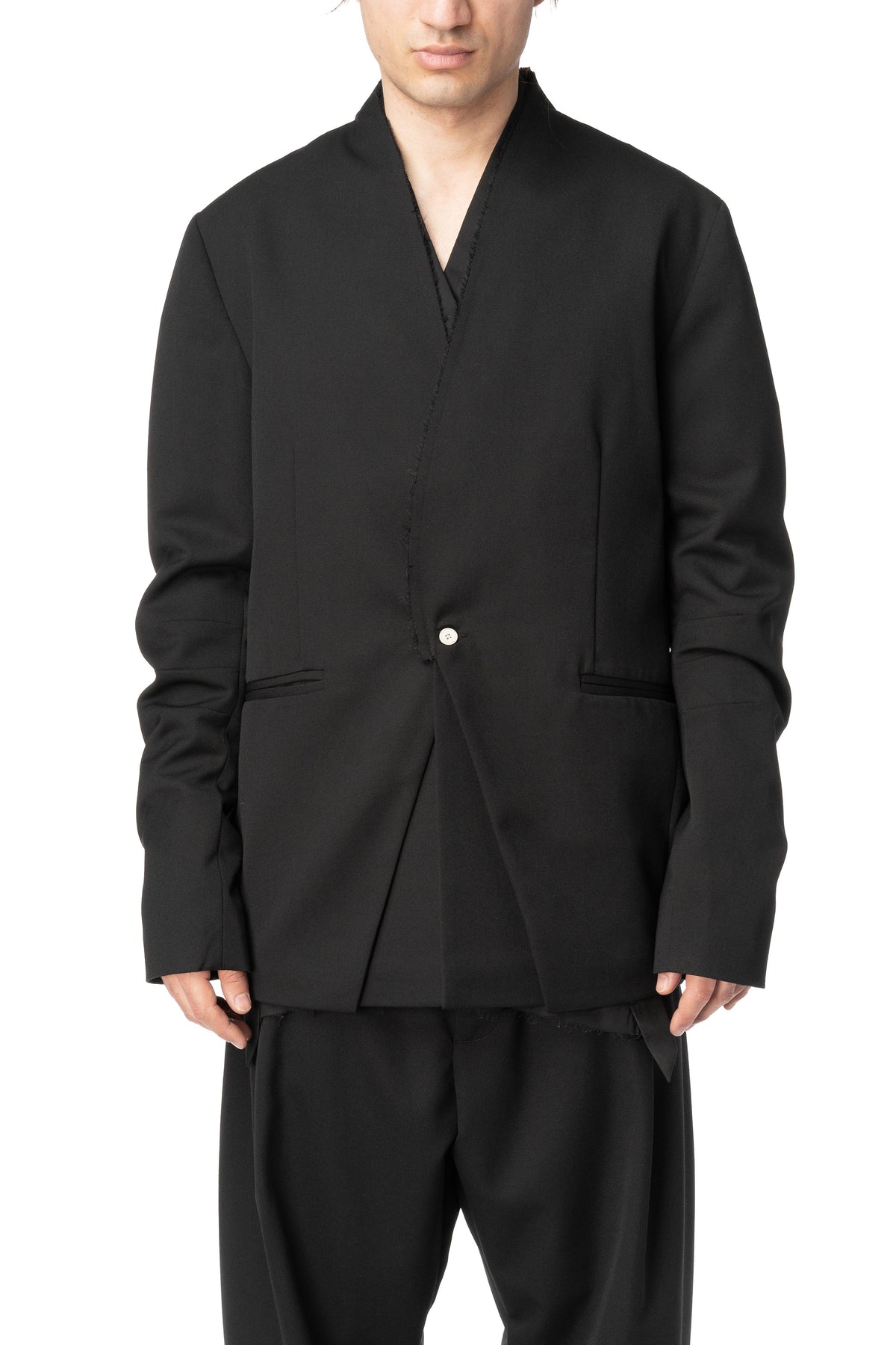 Wool blend kimono jacket