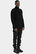 High neck cashmere knit sweater