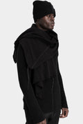 MD75 | AW25 - Cashmere blend knit scarf, Black/Antra MD10146