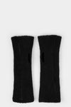 Fingerless cashmere knit gloves