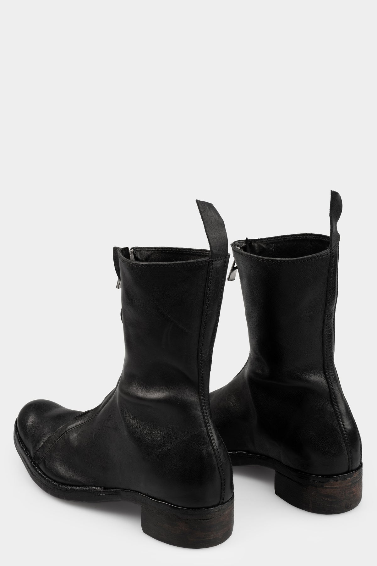 Atadep Itterom | Diagonal zip wild horse leather boots