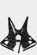 Crinkled leather harness vest