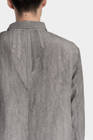 Professor E. | Timeworn silk blend shirt, Natural dyed grey 25FW-PE-FM-13