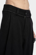 JOE CHIA | AW24 - Asymmetrical skirt overlay worsted wool pants