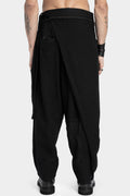 JOE CHIA | AW24 - Asymmetrical skirt overlay worsted wool pants