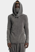 Asymmetrical hooded long sleeve T-Shirt, Dust Grey