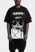 Oversized layered printed T-Shirt, Black