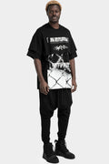 Oversized layered printed T-Shirt, Black