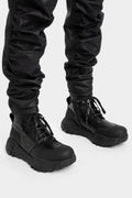 Mid top laced zip up boots