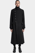 Masnada | AW24 - Asymmetrical buttoned high neck wool coat