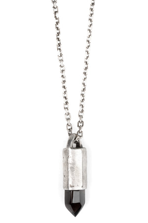 Enri Mars | Vespro silver necklace featuring a large black quartz