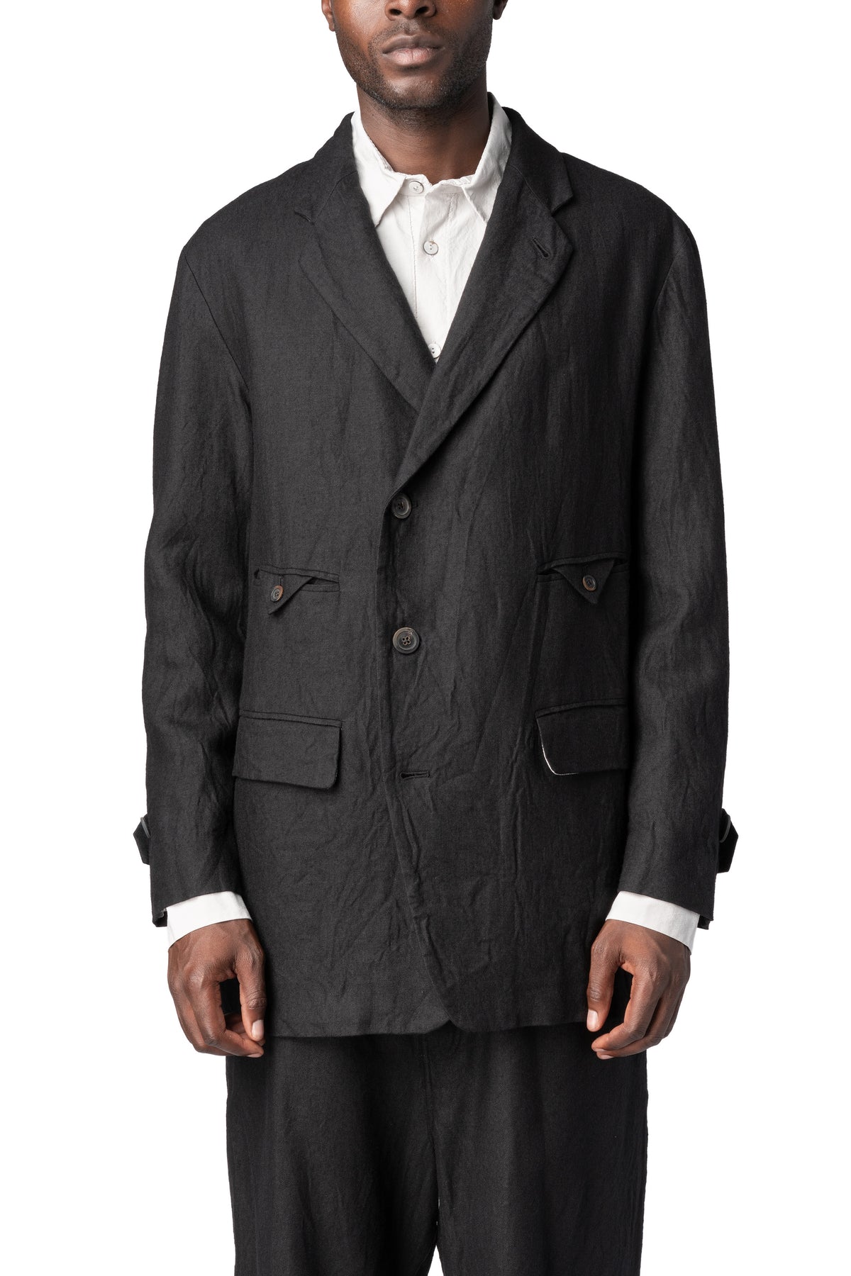 Forme D'Expression | AW26 - Semi double breasted wool linen car coat, HC021