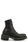 Incarnation | Back zip laced leather boots, Muted Green 11V-71137-VB