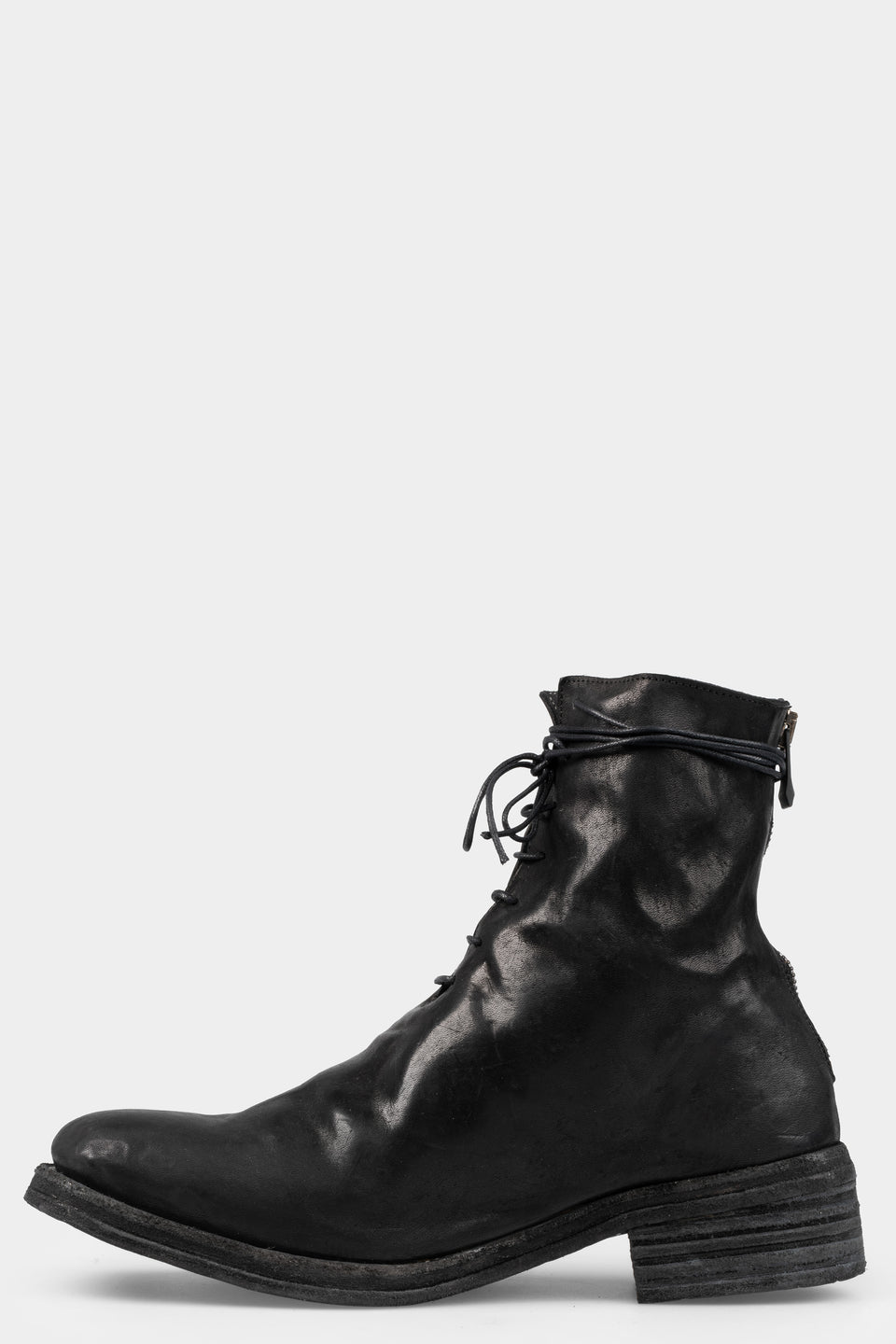 Laced leather boots