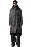 Julius_7 | AW26 - Hooded coated long coat, Black 957COM2