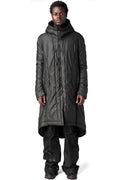 Julius_7 | AW26 - Hooded coated long coat, Black 957COM2