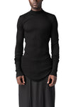 Julius_7 | AW26 - Ribbed high neck long sleeve top, Black 957CUM5