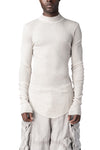 Julius_7 | AW26 - Ribbed high neck long sleeve top, Plaster 957CUM5