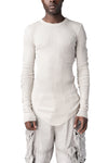 Julius_7 | AW26 - Ribbed crewneck long sleeve top, Plaster 957CUM6