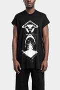 Julius_7 | SS25 - Sleeveless T-Shirt, Black / Print
