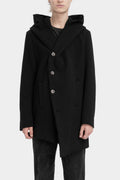 La Haine Inside Us | AW25 - Hooded wool blend asymmetrical coat, M1180
