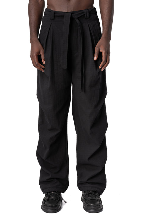 La Haine Inside Us | AW26 - Textured cotton trousers, Black M1366