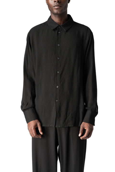 La Haine Inside Us | AW26 - Regular gauze viscose shirt, Black M1307