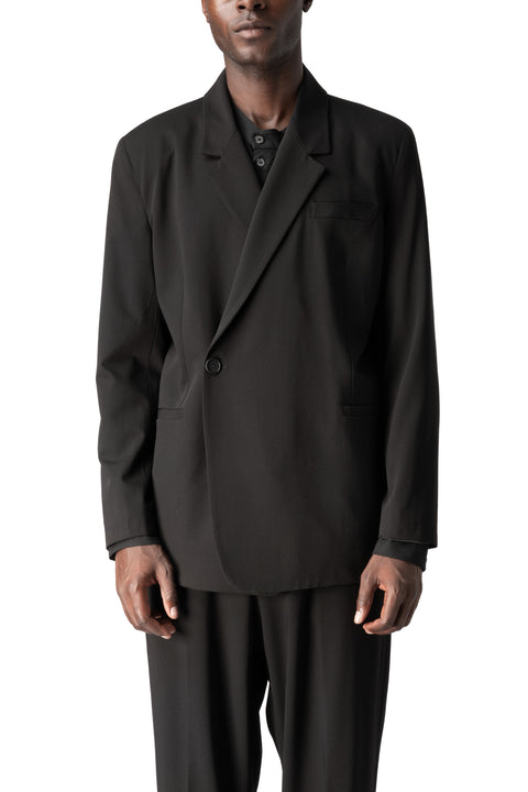 La Haine Inside Us | AW26 - Oversized fluid wool-blend jacket, Black M1316
