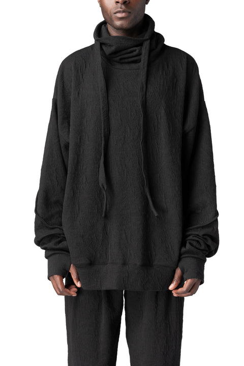 La Haine Inside Us | AW26 - Oversized embossed fleece sweatshirt, Black M1339