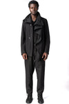 La Haine Inside Us | AW26 - Regular asymmetric textured cotton jacket, Black M1364