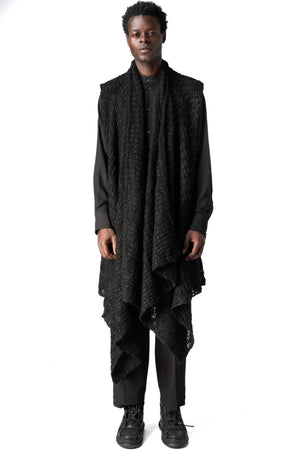 La Haine Inside Us | AW26 - Asymmetric wool-blend bouclé gilet, Black W5521