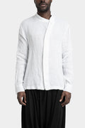 La Haine Inside Us | SS25 - Korean collar off-set closure shirt, White