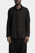 La Haine Inside Us | SS25 - Double front panel linen shirt, Black