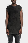 La Haine Inside Us | SS25 - Jacquard knit scar sleeveless T-Shirt, Cold dye marmorized