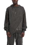La Haine Inside Us | SS26 - Asymmetric hooded contrast sweater, Grey M1271