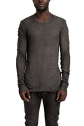 MD75 | SS26 - Fine ribbed long sleeve tee, Antra resin MD13266