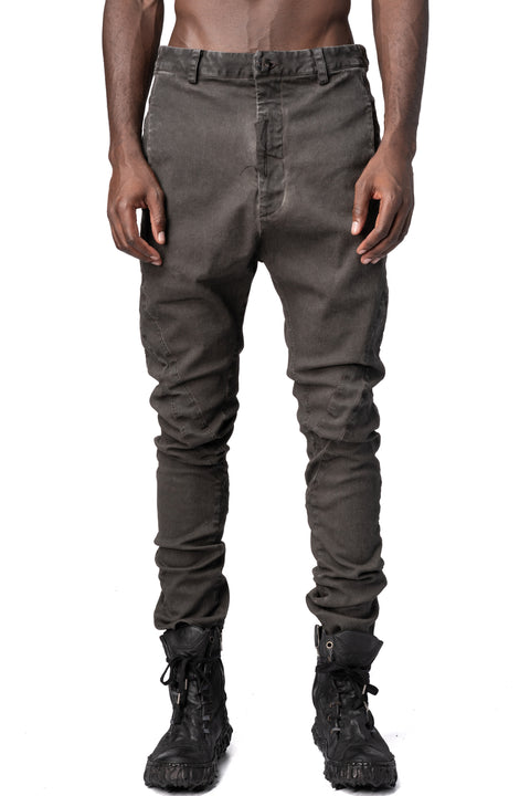 MD75 | AW26 - Stretch cotton dropped crotch pants, Brown Fade MD13168